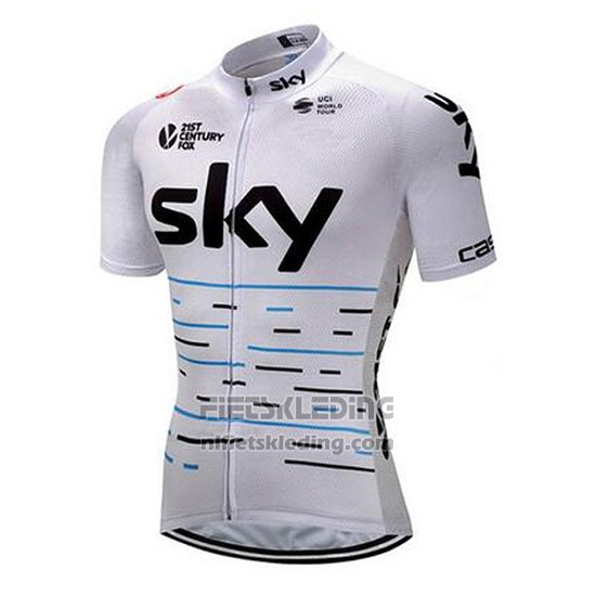 2018 Fietskleding Sky Wit en Zwart Korte Mouwen en Koersbroek